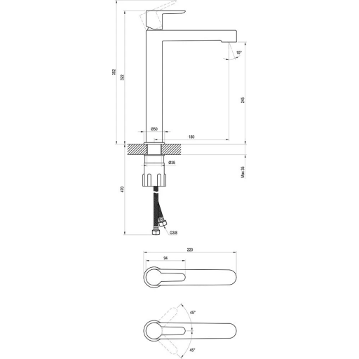 Смеситель для раковины RAVAK Puri PU 015.00 X070114 однорычажный хром